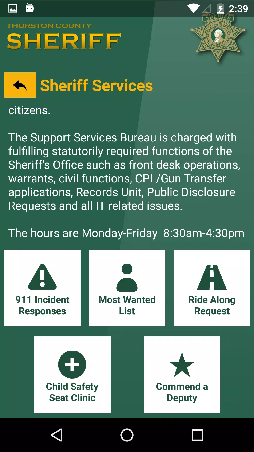 Thurston County Sheriff Captura de pantalla 2