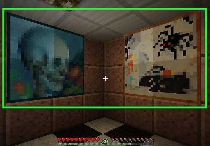 Comment accrocher une peinture dans Minecraft