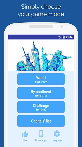 Capitals of the countries Quiz स्क्रीनशॉट 3
