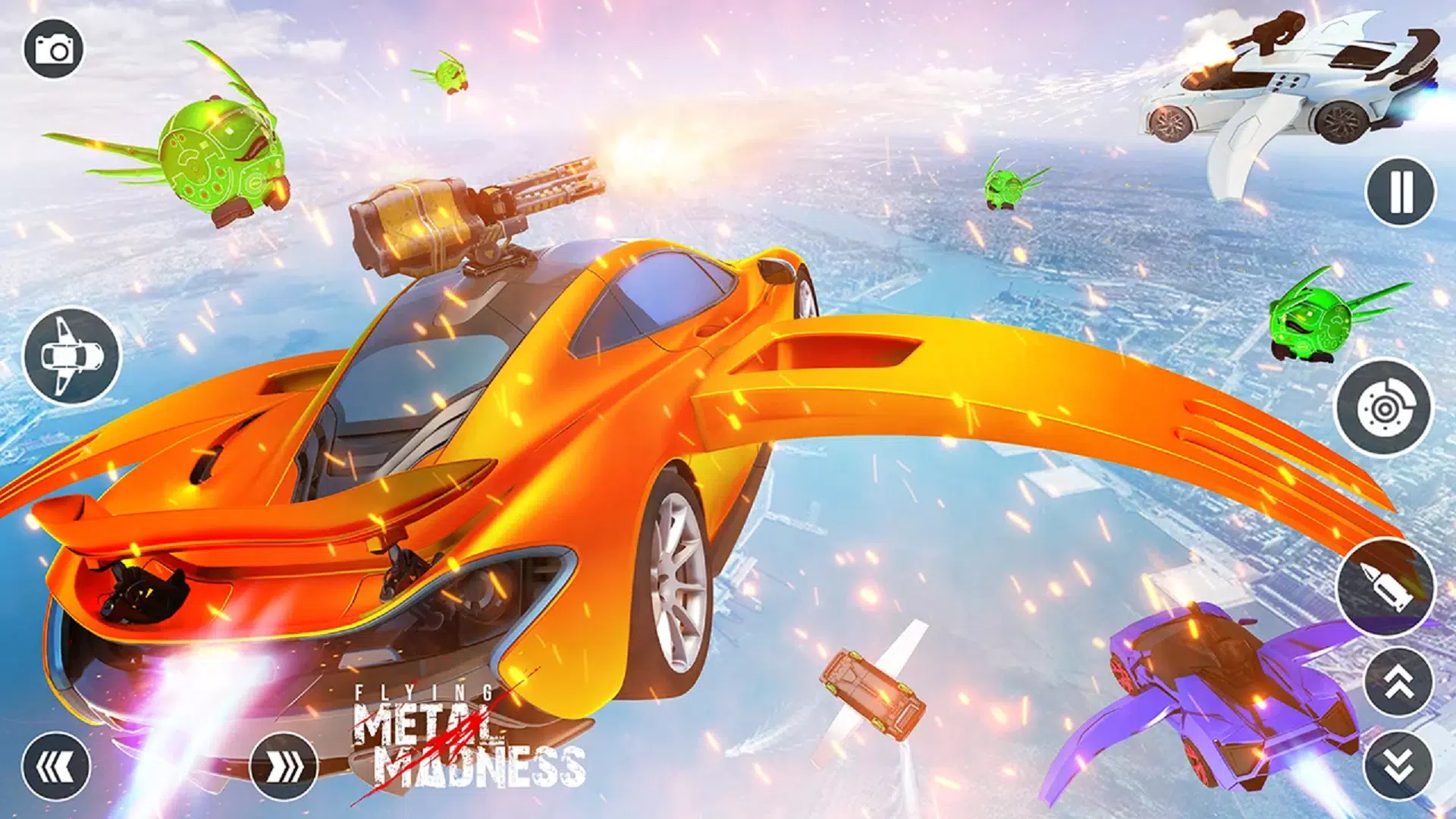 Flying Car Robot Shooting Game स्क्रीनशॉट 2