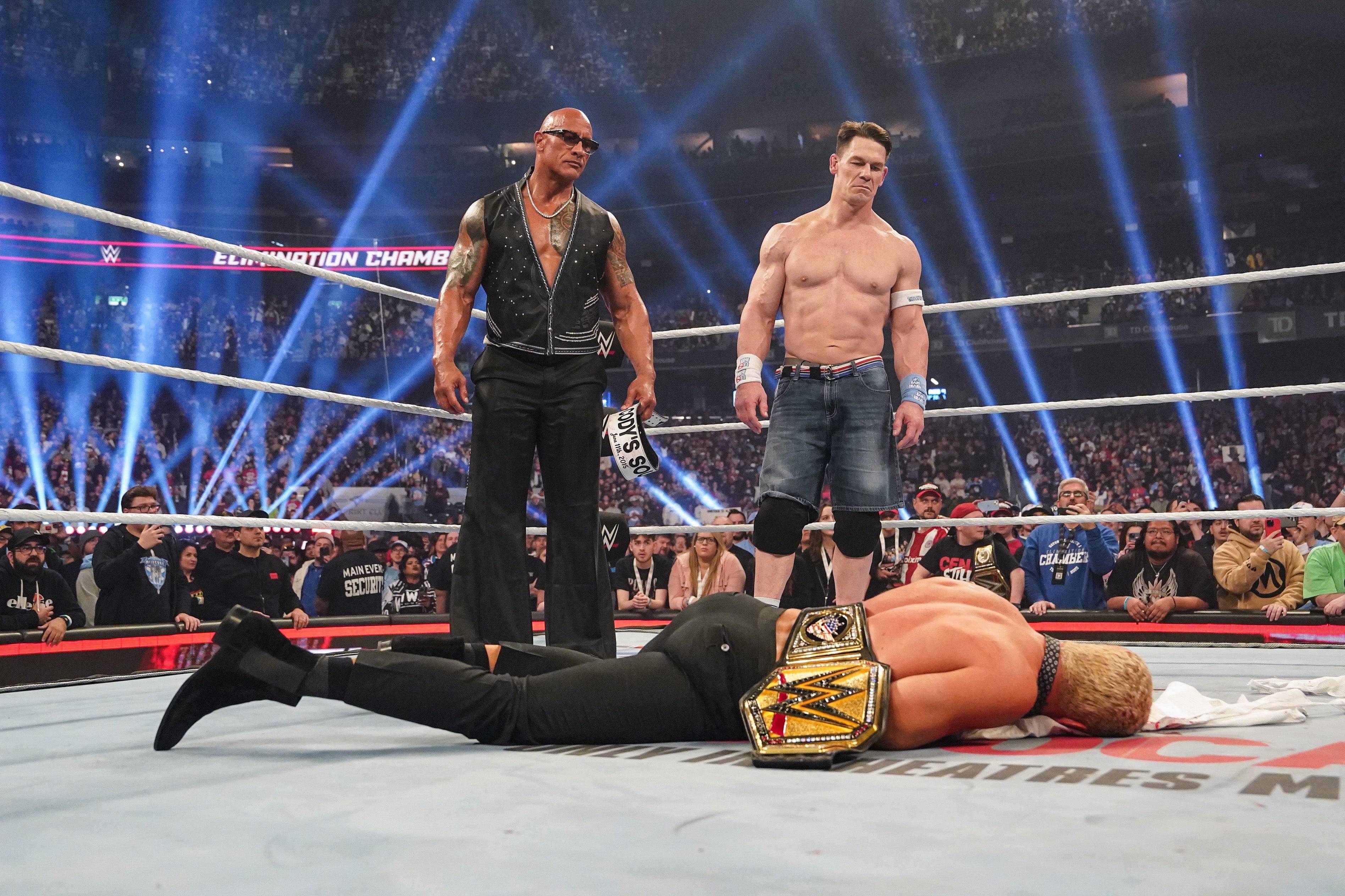 John Cena en tant que méchant de la WWE. Photo de Rich Freeda / WWE via Getty Images.