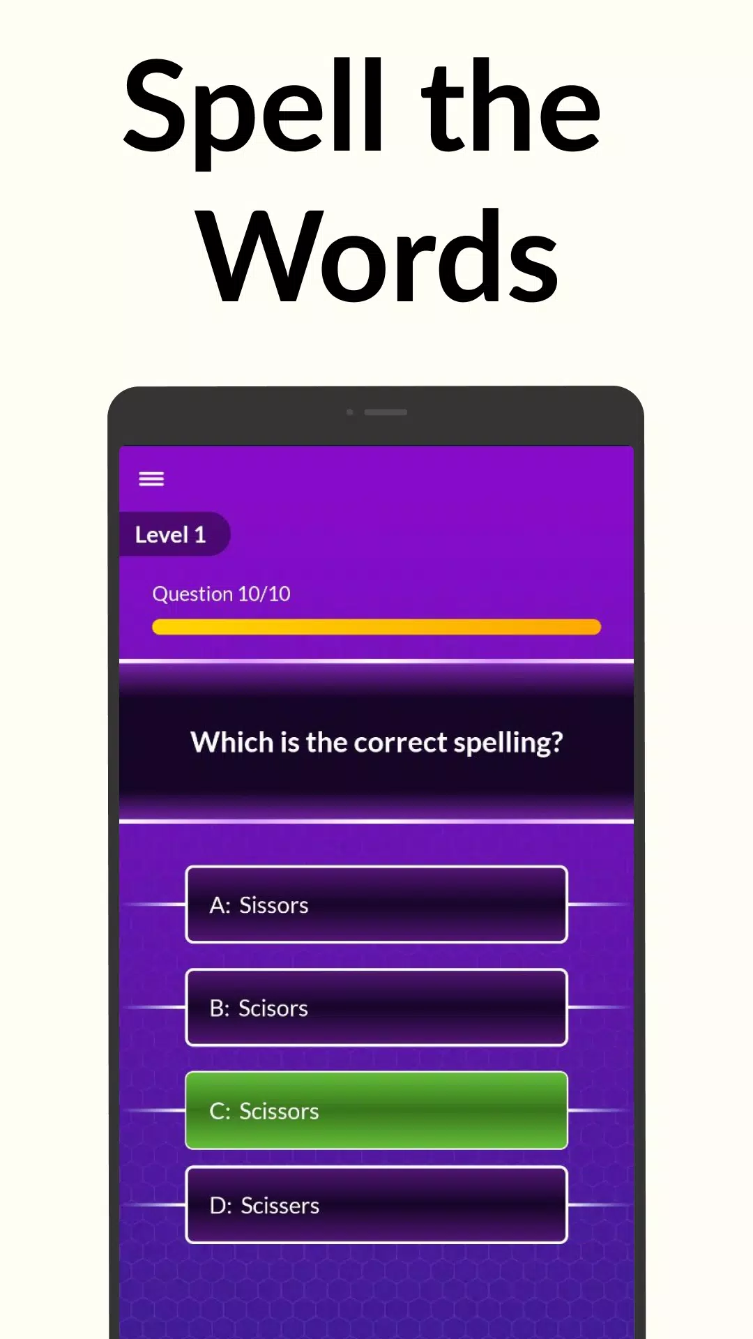 Spelling Bee: Spelling Quiz Ảnh chụp màn hình 1