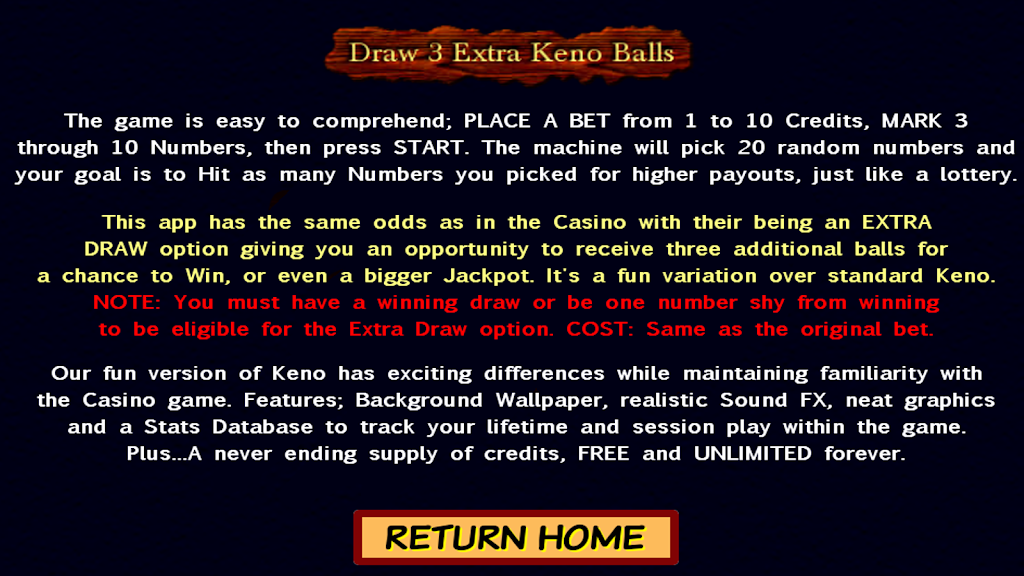 Draw 3 Extra Keno Balls Tangkapan skrin 3