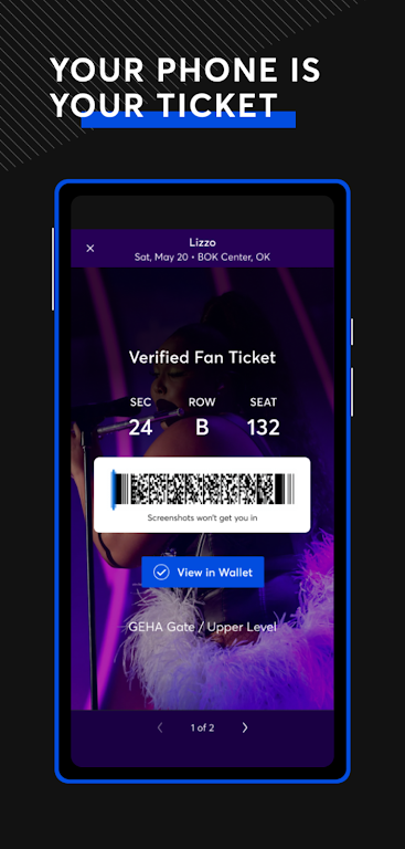 Schermata Ticketmaster 0