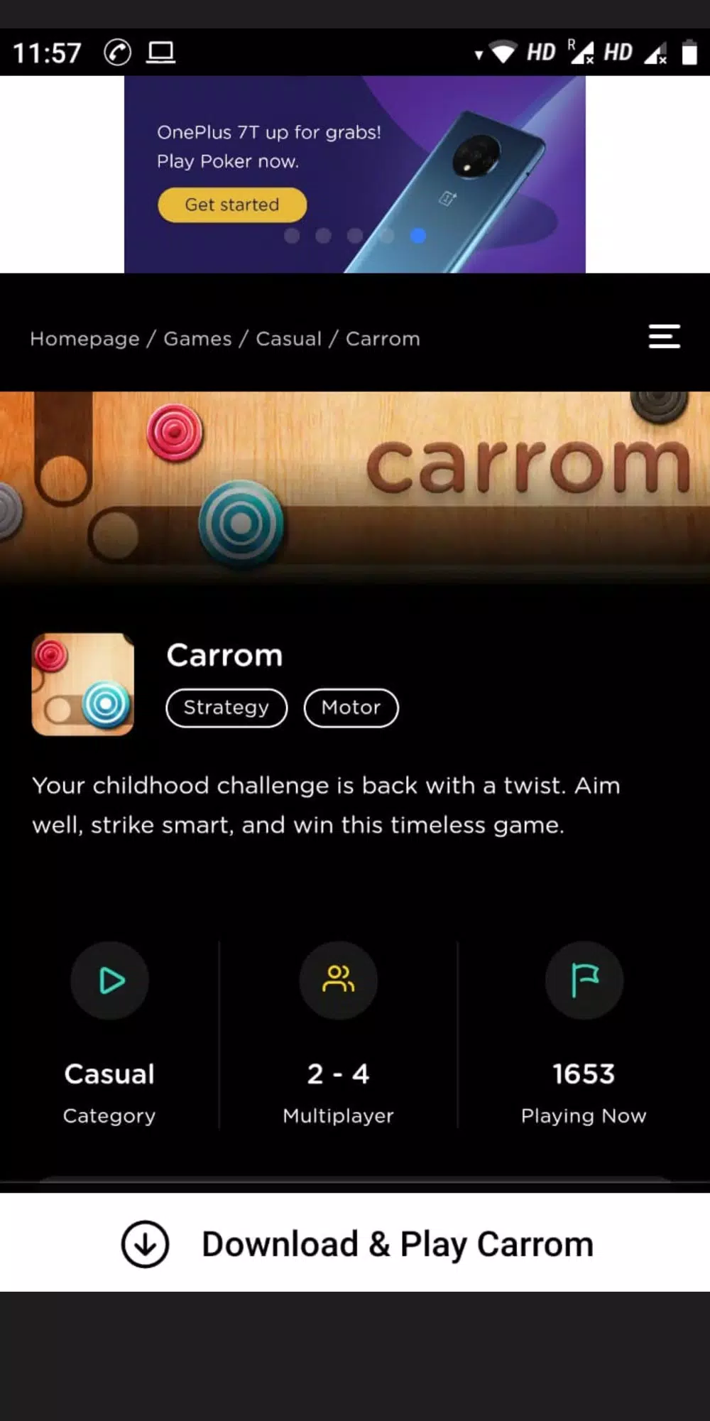 GetMega Carrom Party স্ক্রিনশট 0