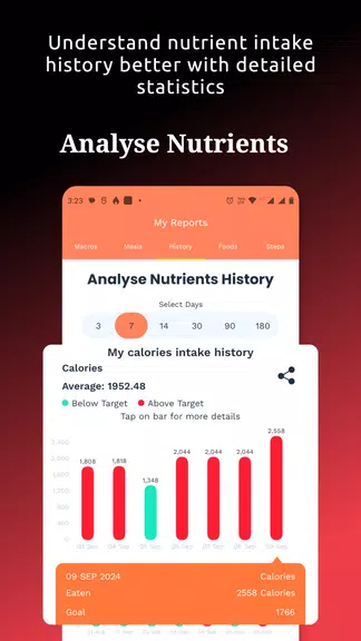Food Tracker & Calorie Counter स्क्रीनशॉट 2