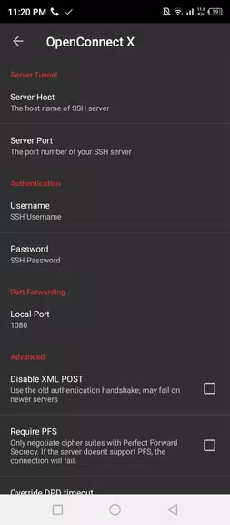 OpenConnect X for Android स्क्रीनशॉट 1
