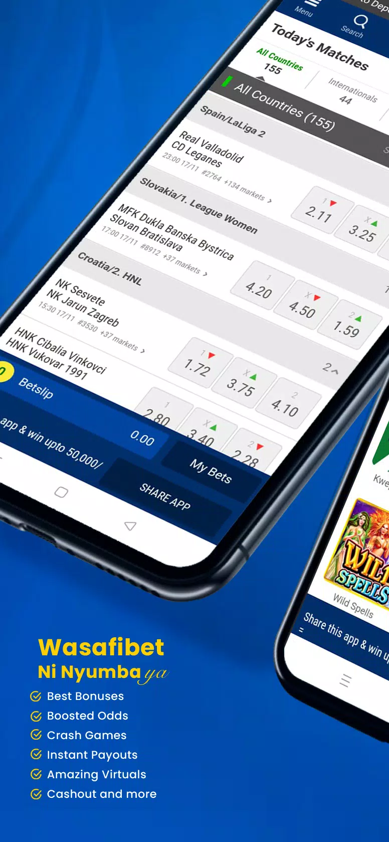 Wasafibet - Sportsbook, Casino Tangkapan skrin 1