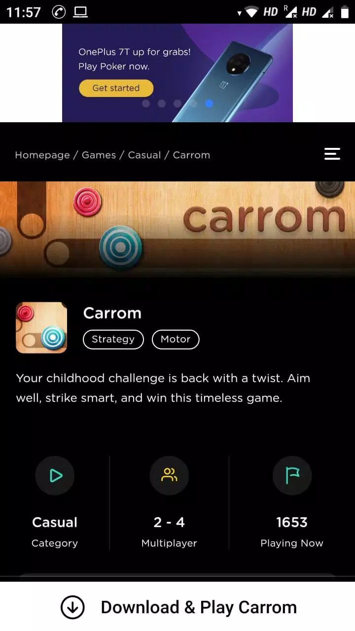 GetMega Carrom Party স্ক্রিনশট 1
