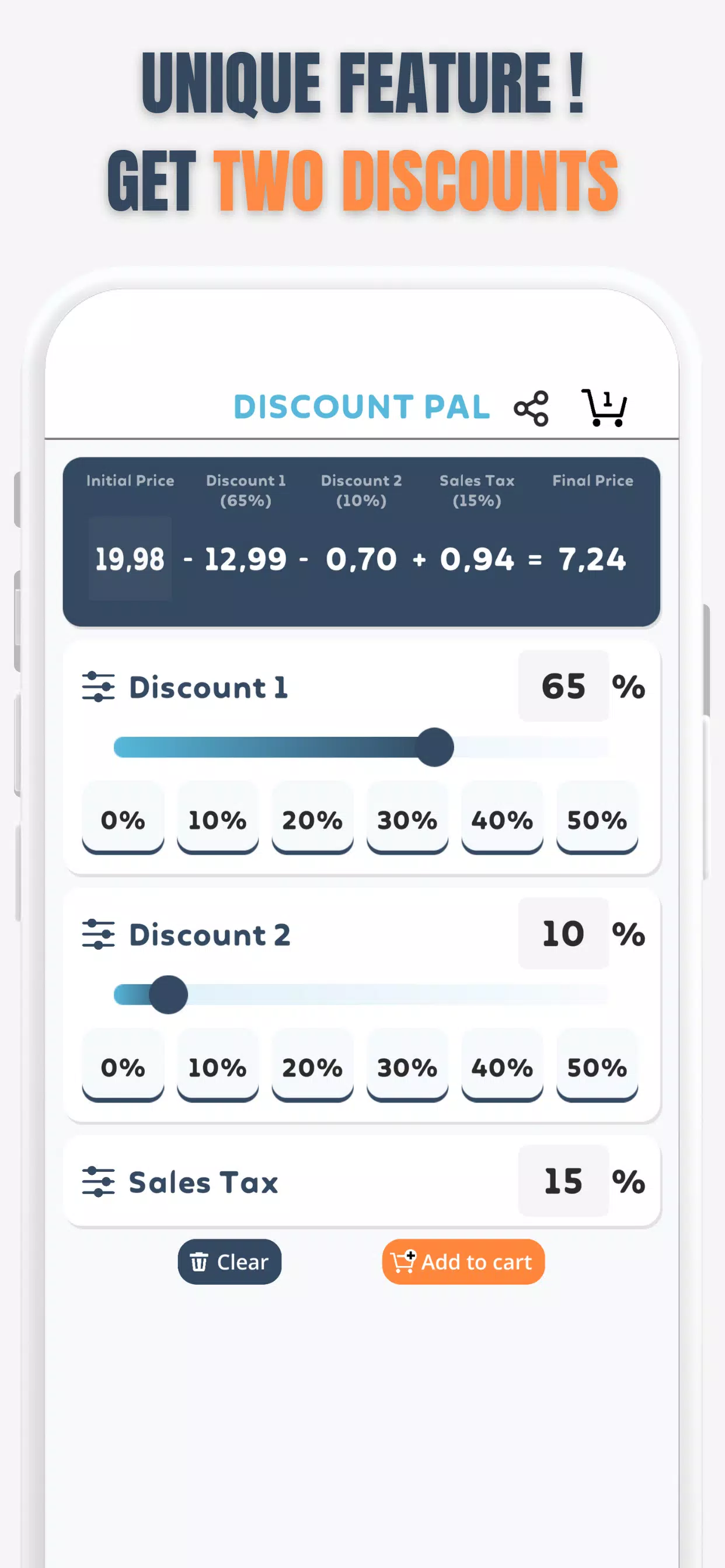 Percent Off Shoping Calculator স্ক্রিনশট 2