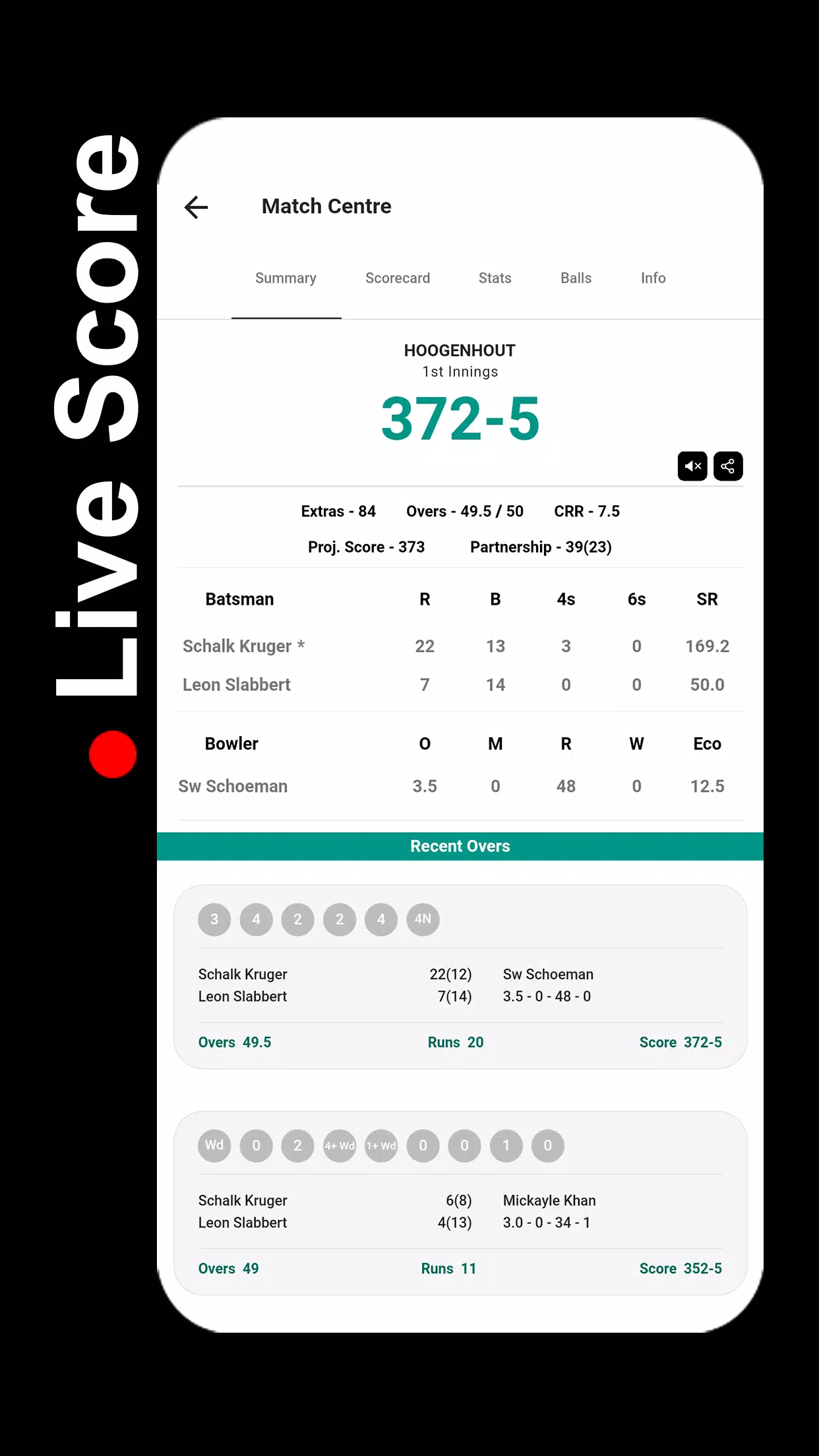 STUMPS - The Cricket Scorer ภาพหน้าจอ 1