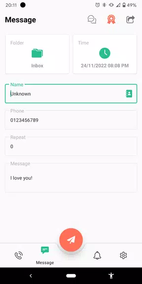 Fake Call and Sms Captura de pantalla 1