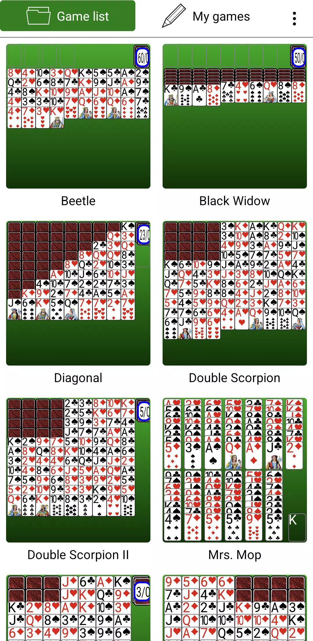 Spider Solitaires Tangkapan skrin 0