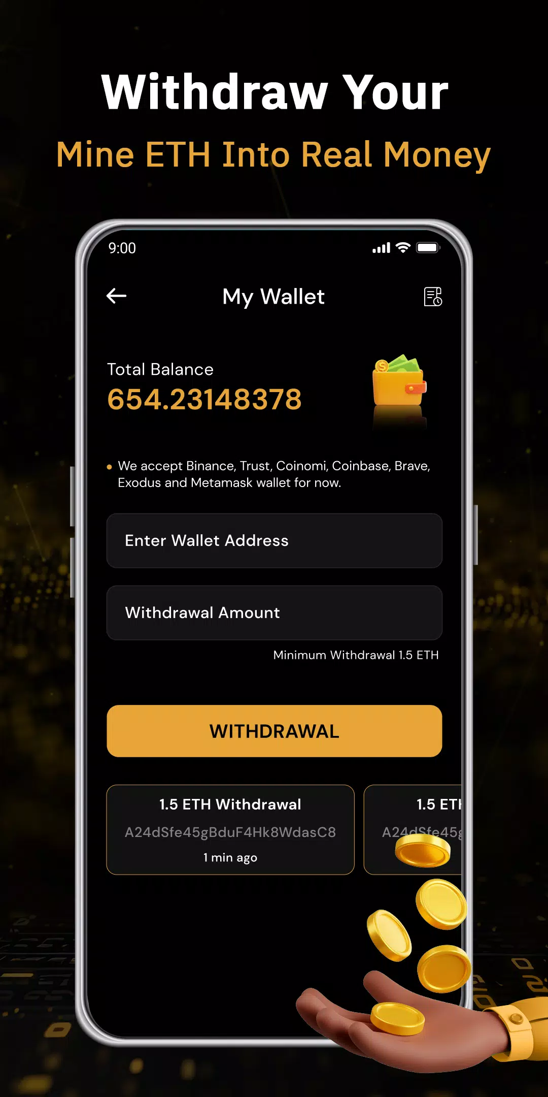 ETH Cloud Miner- Earn Ethereum 스크린샷 2