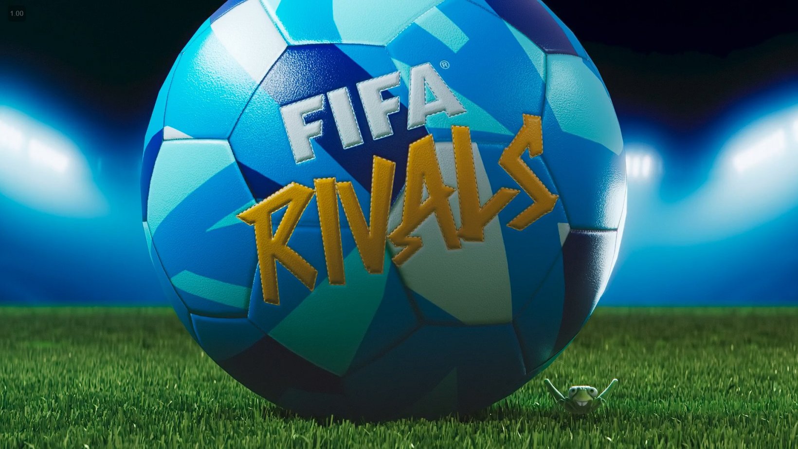 un fútbol y un saltamontes
