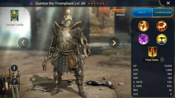 RAID: Shadow Legends - Quintus the Triumphant Champion Guide: Best Builds, Masteries & Artifacts (PvE + PvP)