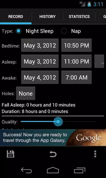 Schermata Sleepmeter FE 0
