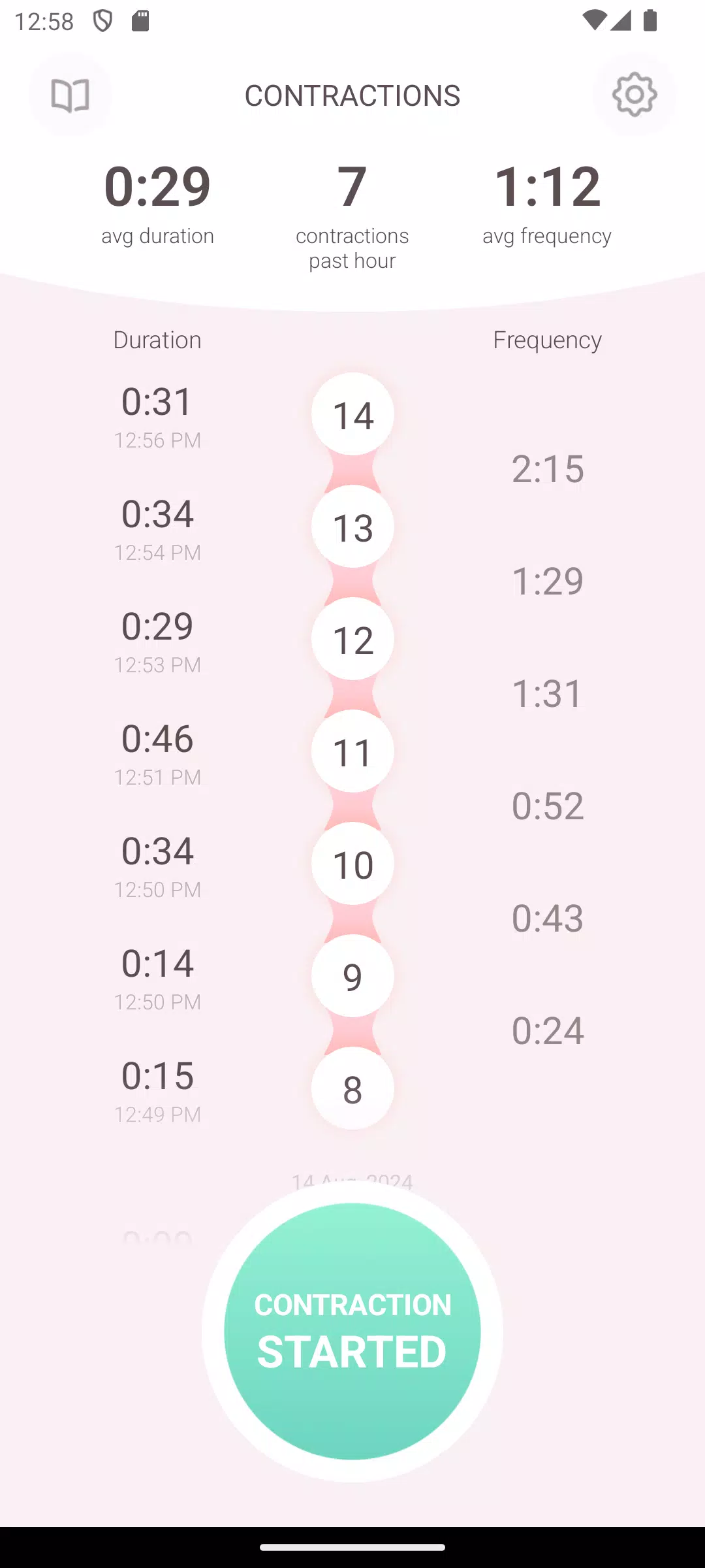 Contraction Timer & Counter 9m ภาพหน้าจอ 1