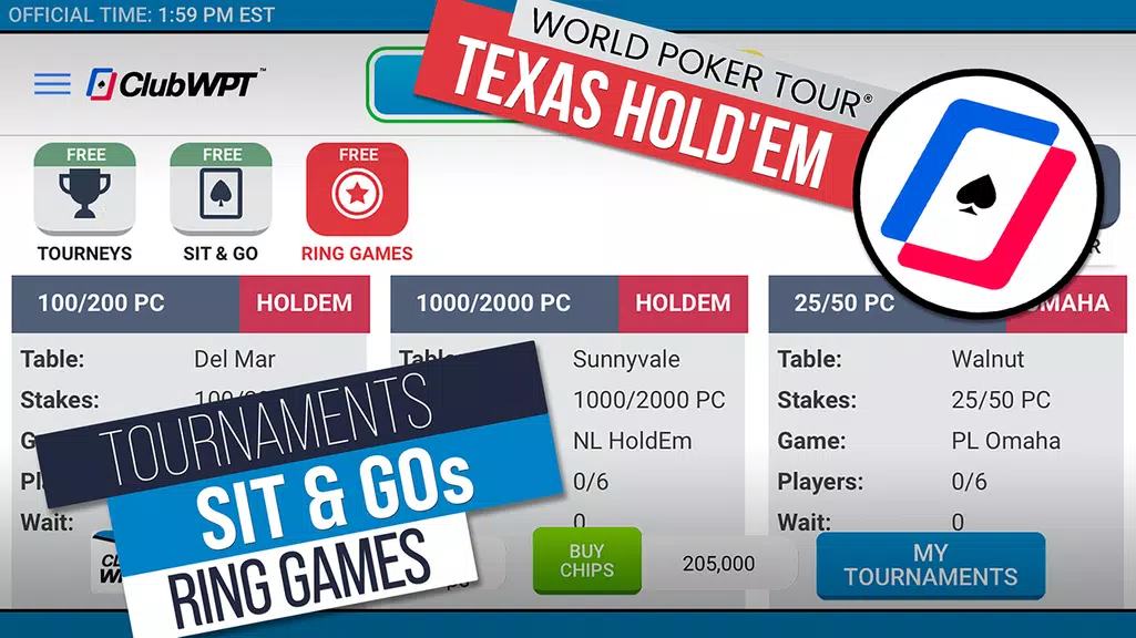 ClubWPT: Free Poker, Casino Ảnh chụp màn hình 1