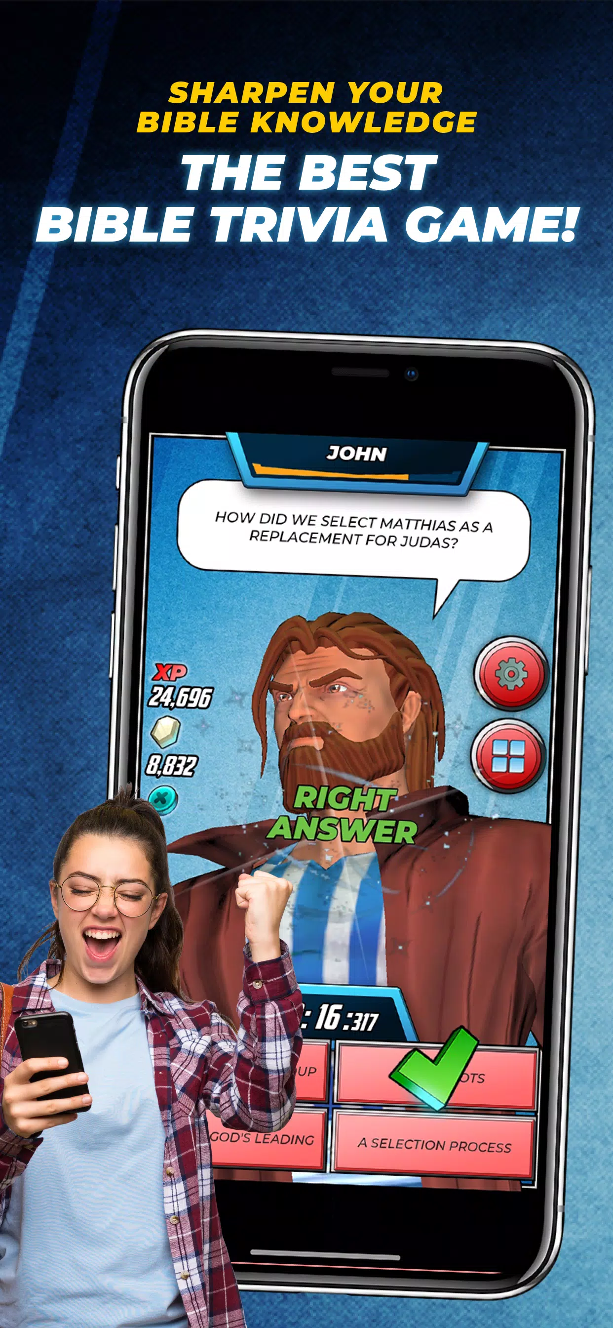Bible Trivia Game: Heroes スクリーンショット 0