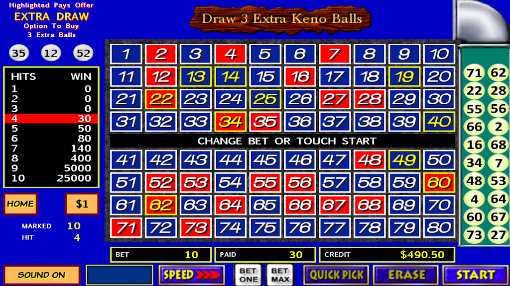 Draw 3 Extra Keno Balls Tangkapan skrin 1