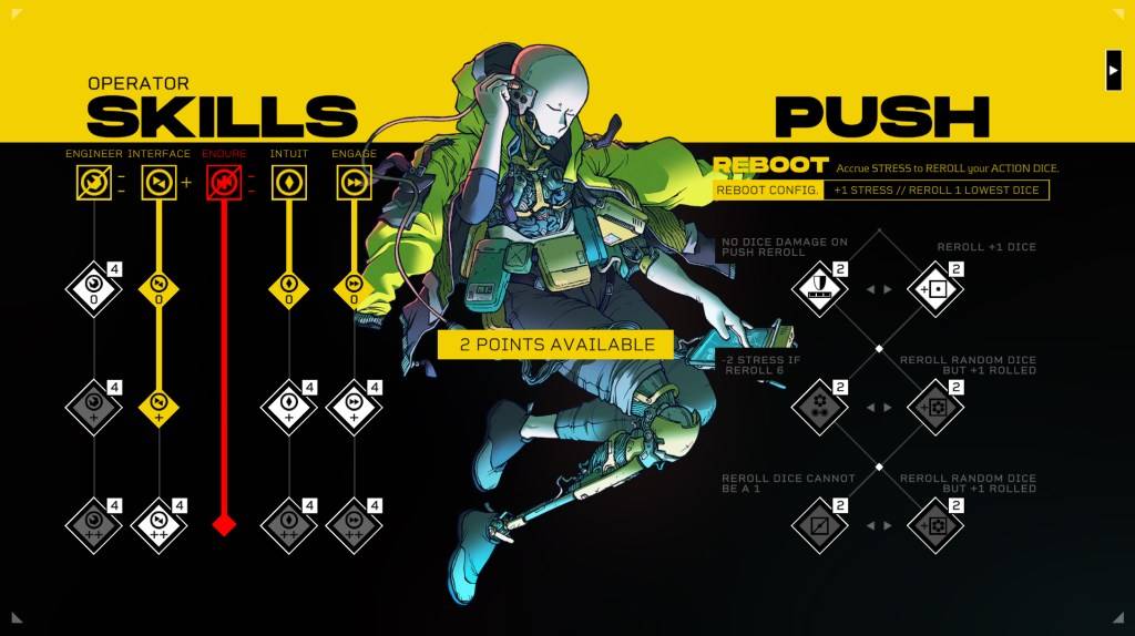 Una imagen de la clase de operador en Citizen Sleeper 2 como parte de una guía a la que deben elegir los jugadores de clase.