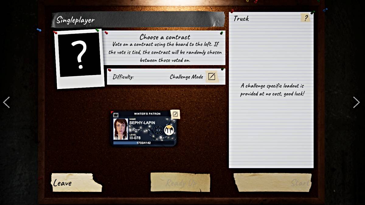 Настройка сложности режима вызовов при фасмофобии