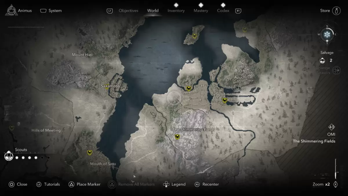 Southern Omi Kakurega Locations