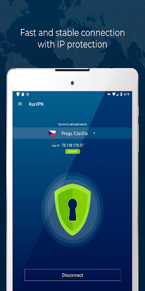 Fast VPN proxy servers with no logs - RUSVPN應用截圖第1張