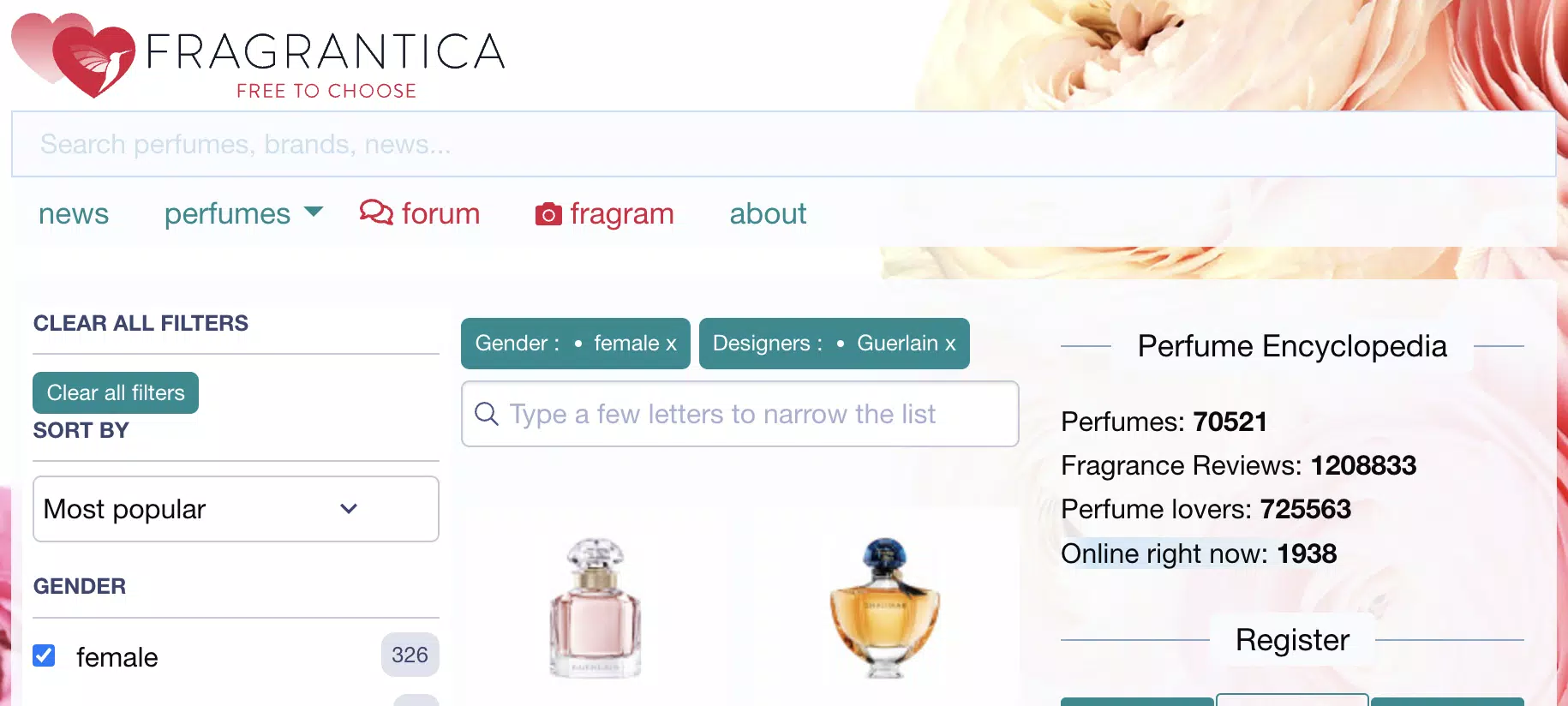 Schermata Fragrantica Perfumes 3