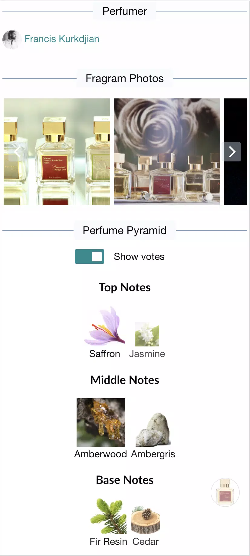 Schermata Fragrantica Perfumes 0
