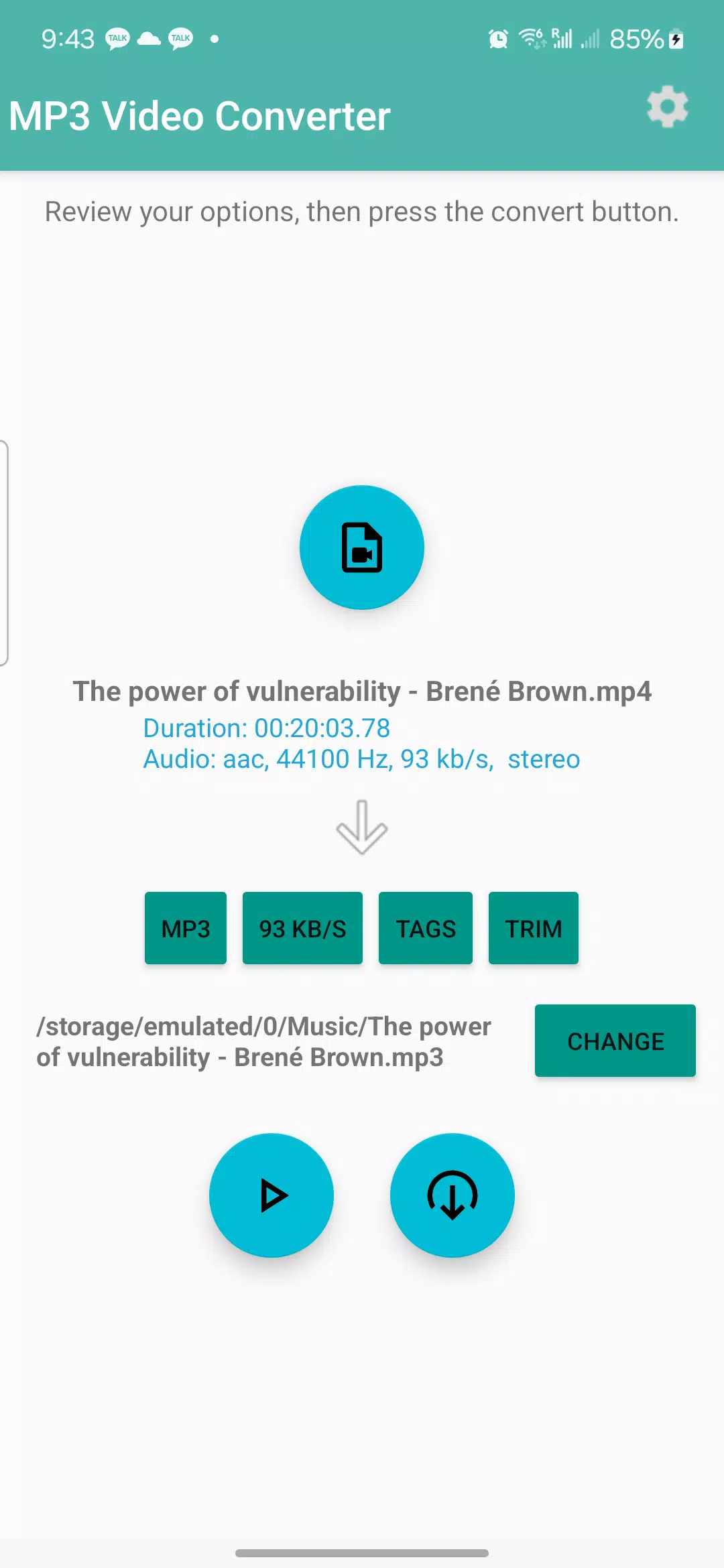 MP3 Video Converter Capture d'écran 1