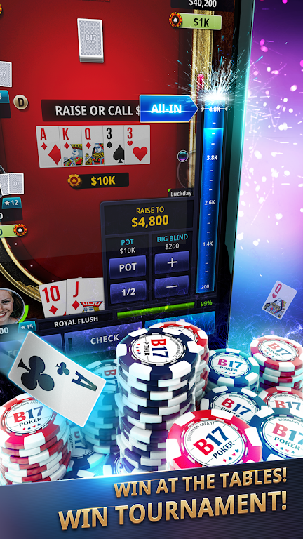 B17 Poker - Texas Hold'em, Live cam poker应用截图第1张
