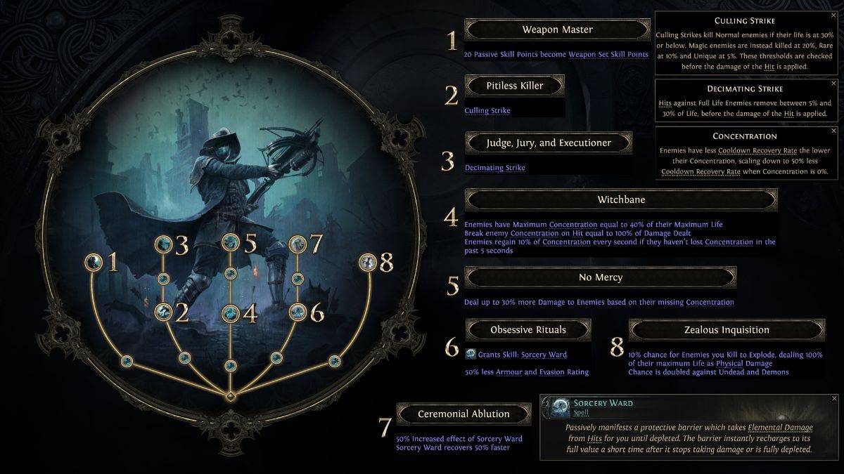 Mercenary Witch Hunter Ascendancy Skill Tree