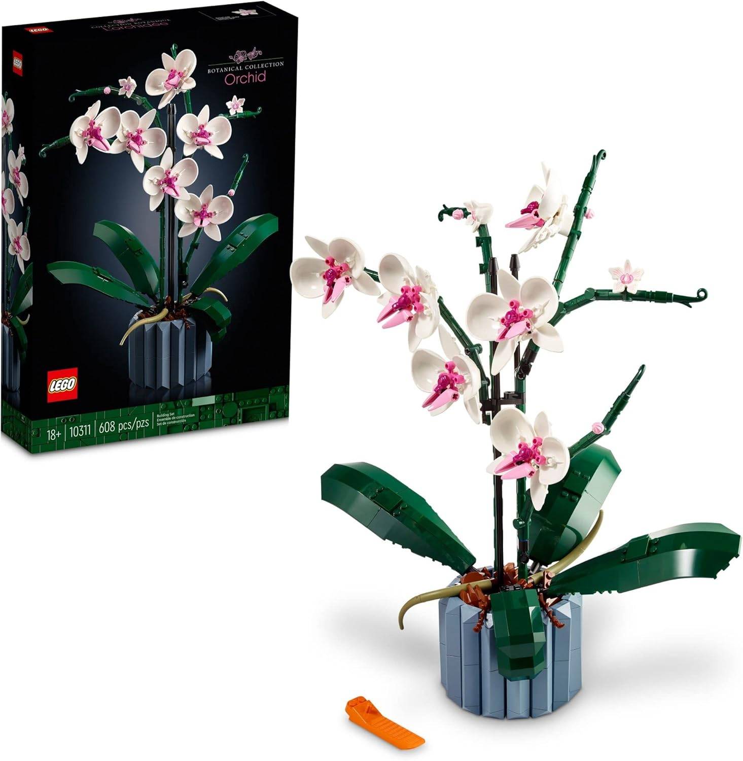 Elegant LEGO Orchid with adjustable stems