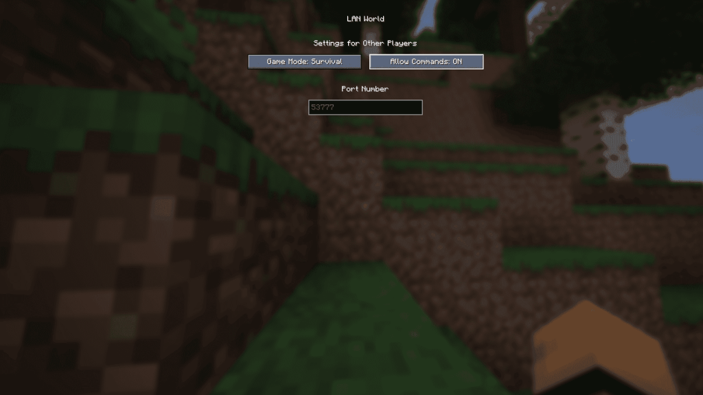 Minecraft LAN स्क्रीन जावा संस्करण के लिए खुला