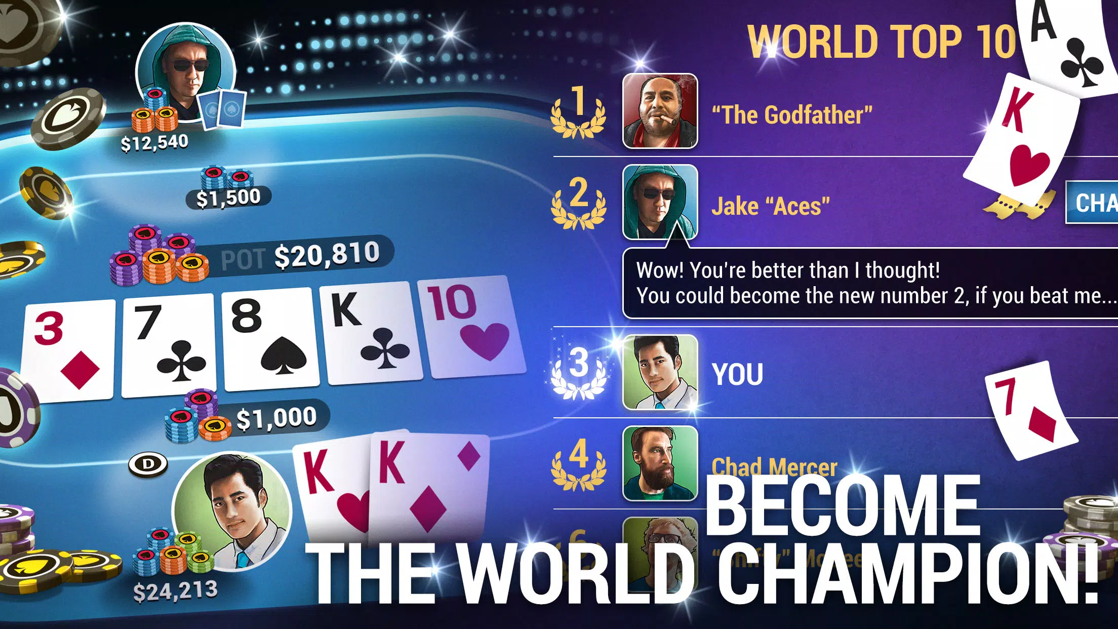Schermata Poker World, Offline TX Holdem 2