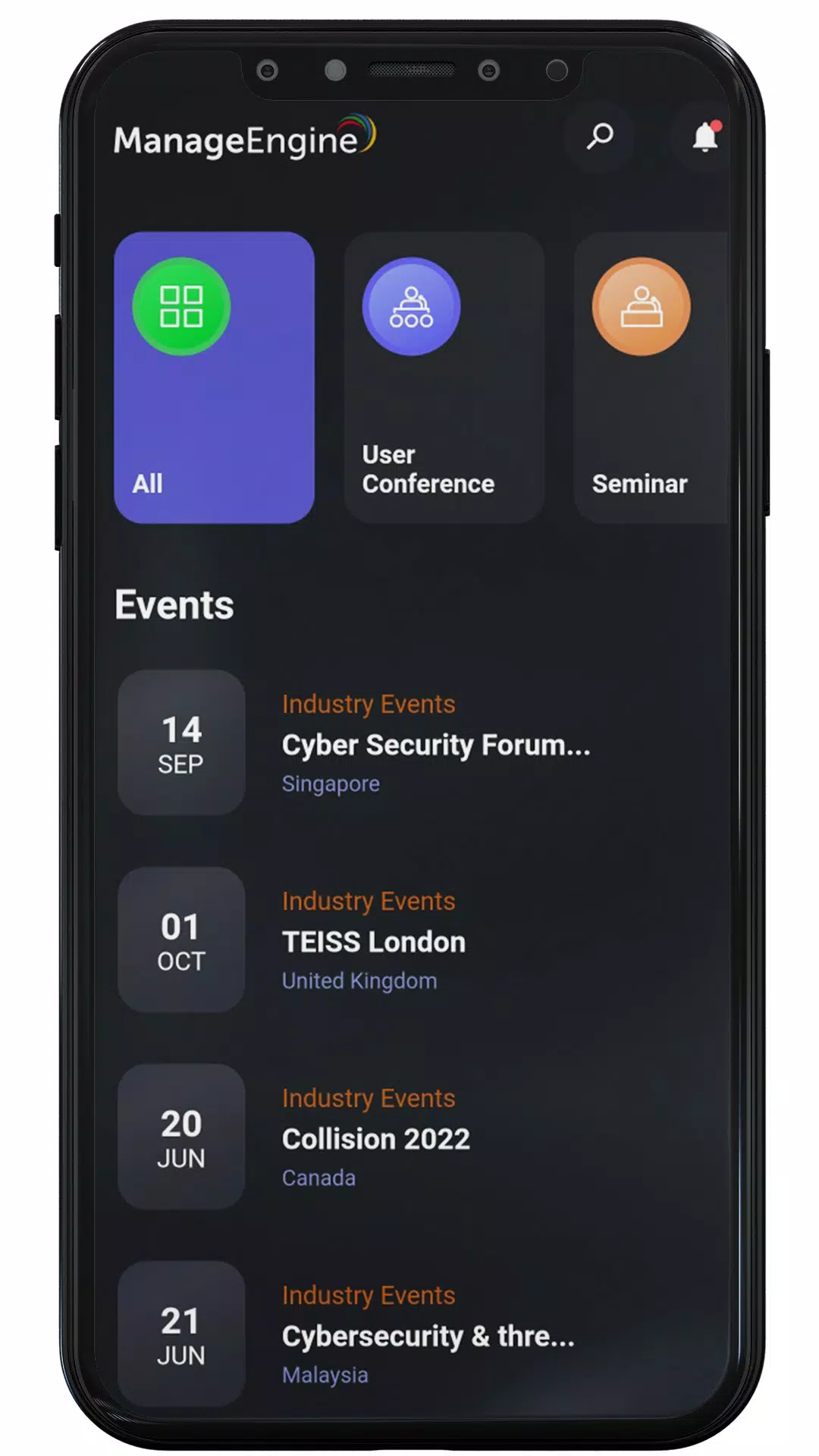 ManageEngine Events Ekran Görüntüsü 1