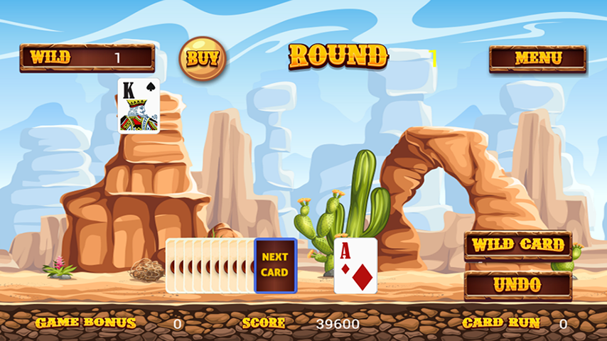 Wild West Tri Peaks Solitaire Schermafbeelding 1