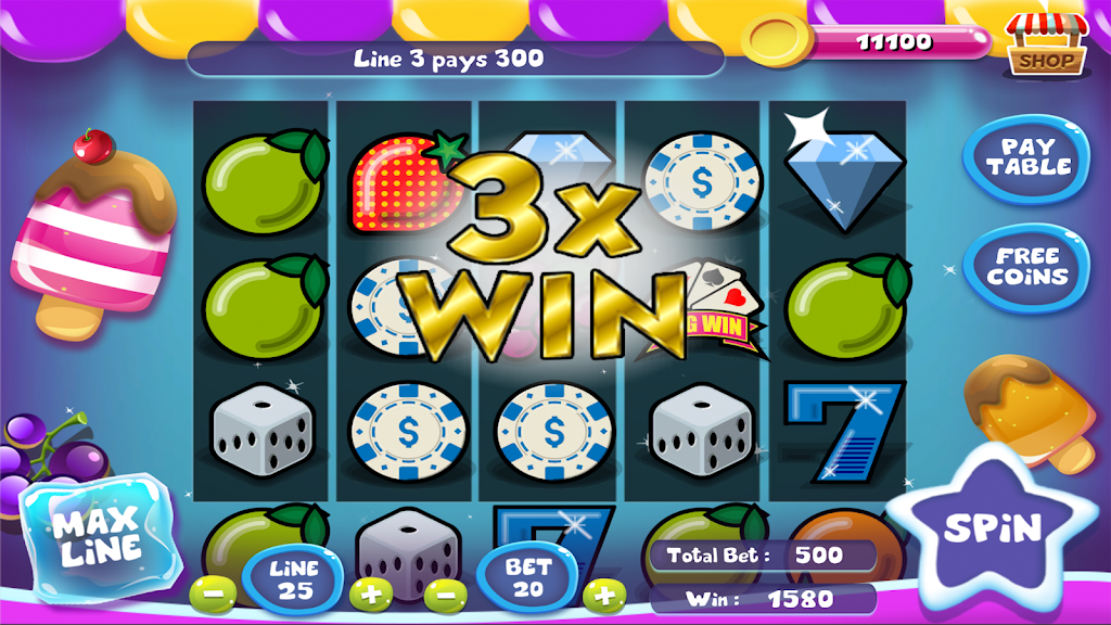 Slot Matchine IceCream - Vegas Casino Slot Games Ekran Görüntüsü 1