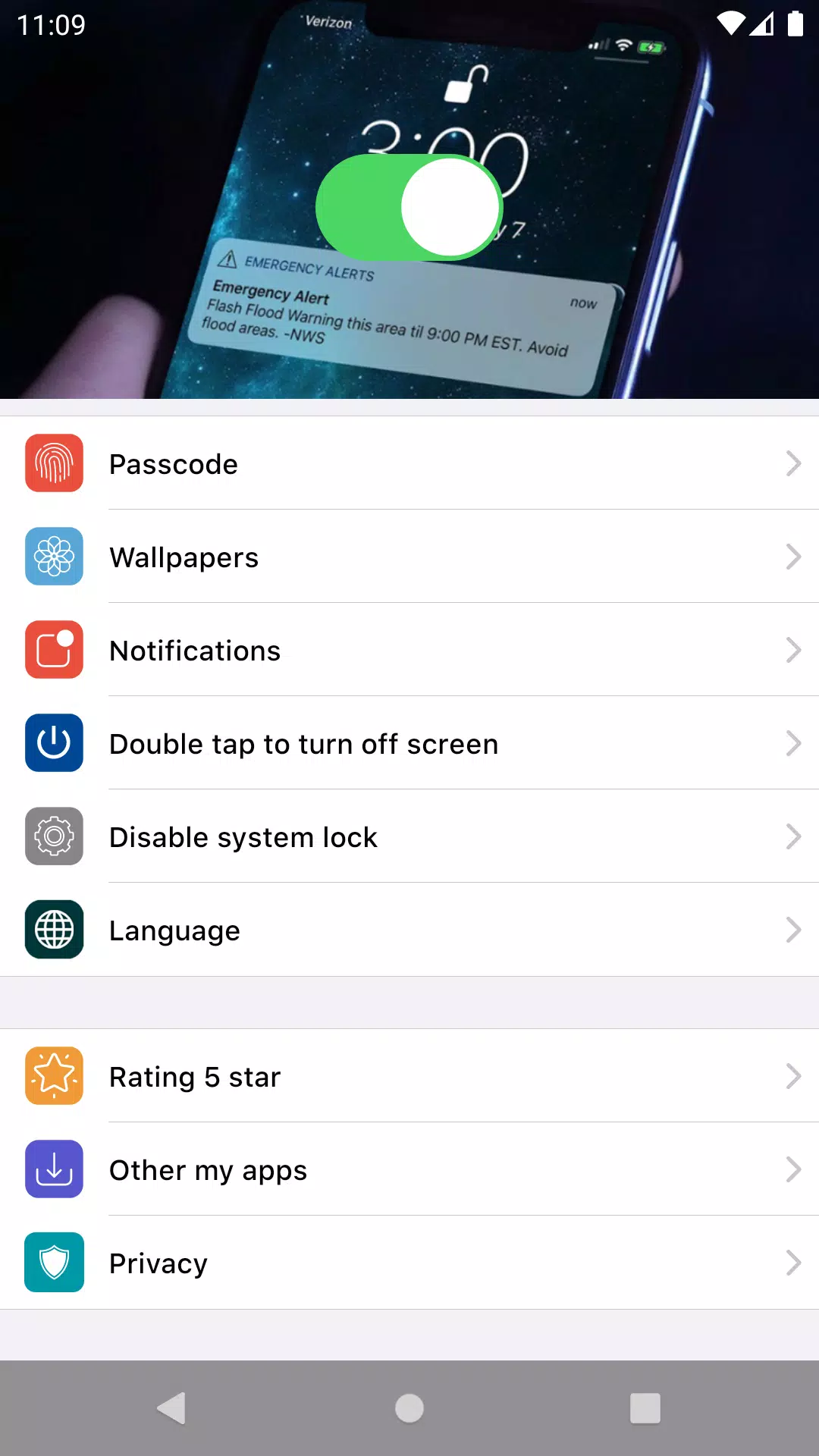Schermata Lock Screen OS 0