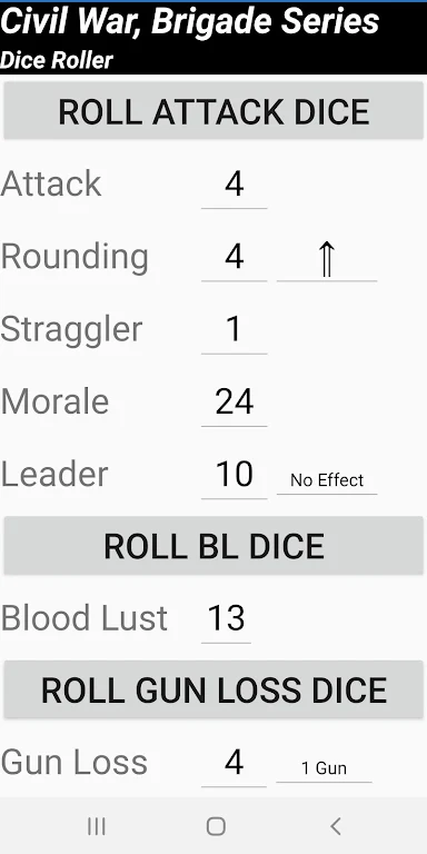 Civil War Brigade Series Dice Roller Zrzut ekranu 1