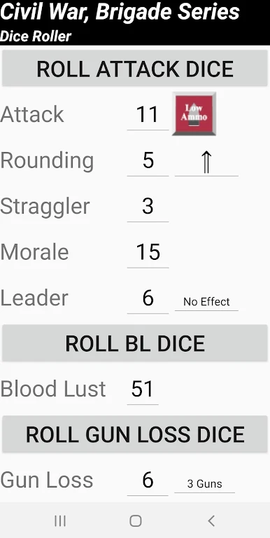 Civil War Brigade Series Dice Roller Zrzut ekranu 0
