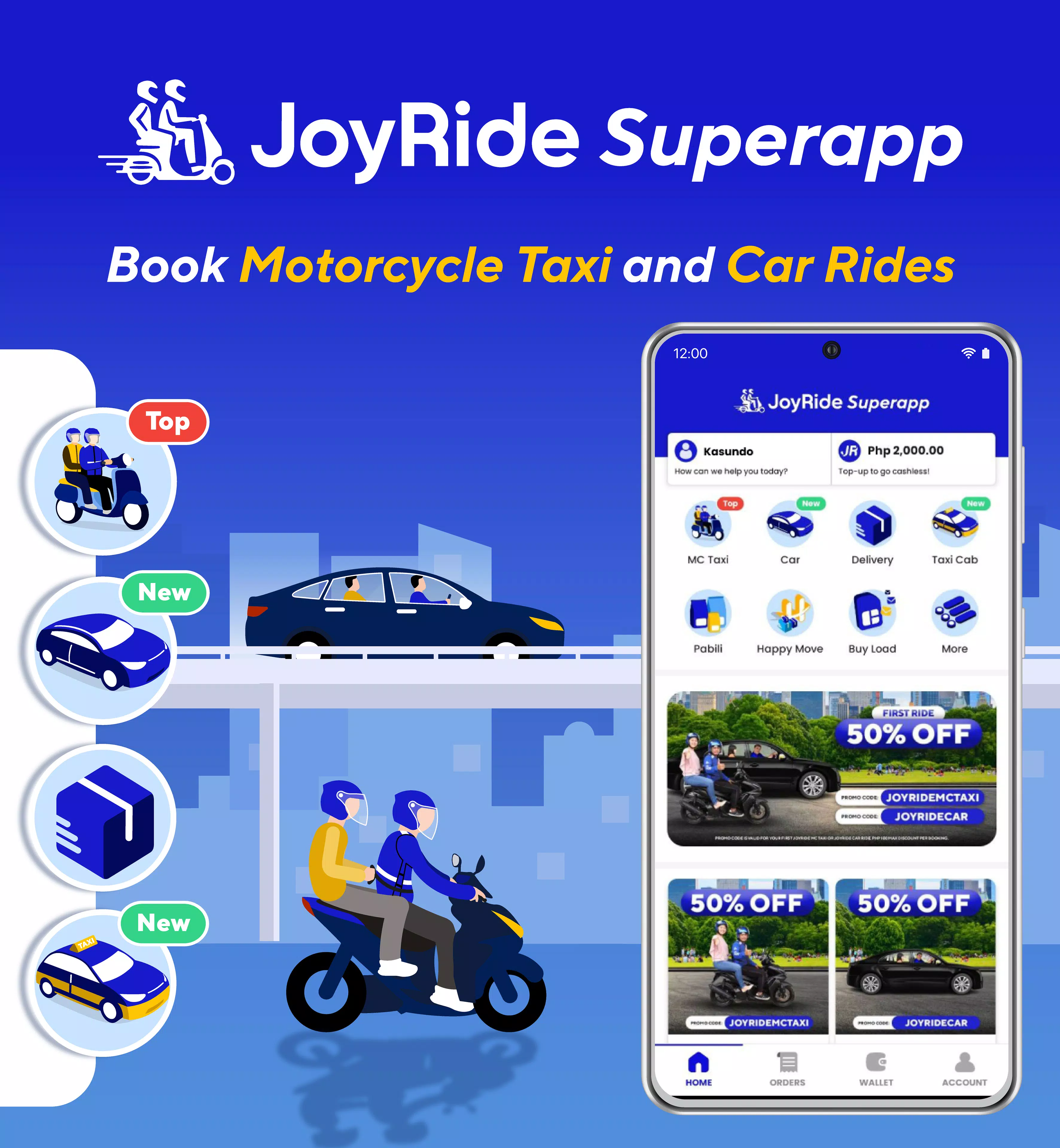 JoyRide - Book Car and MC Taxi应用截图第0张