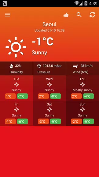 Weather South Korea ဖန်သားပြင်ဓာတ်ပုံ 0