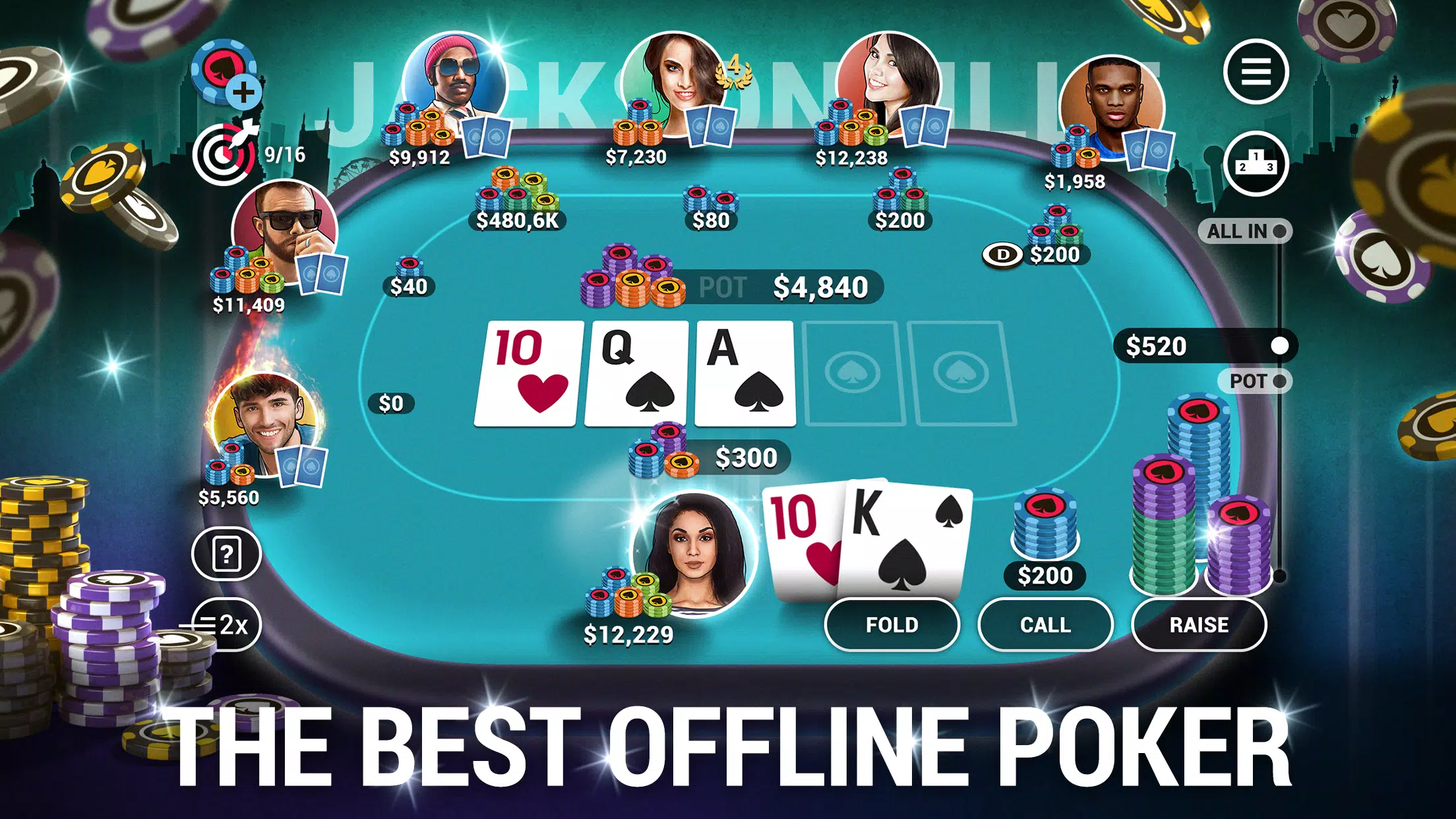 Schermata Poker World, Offline TX Holdem 0