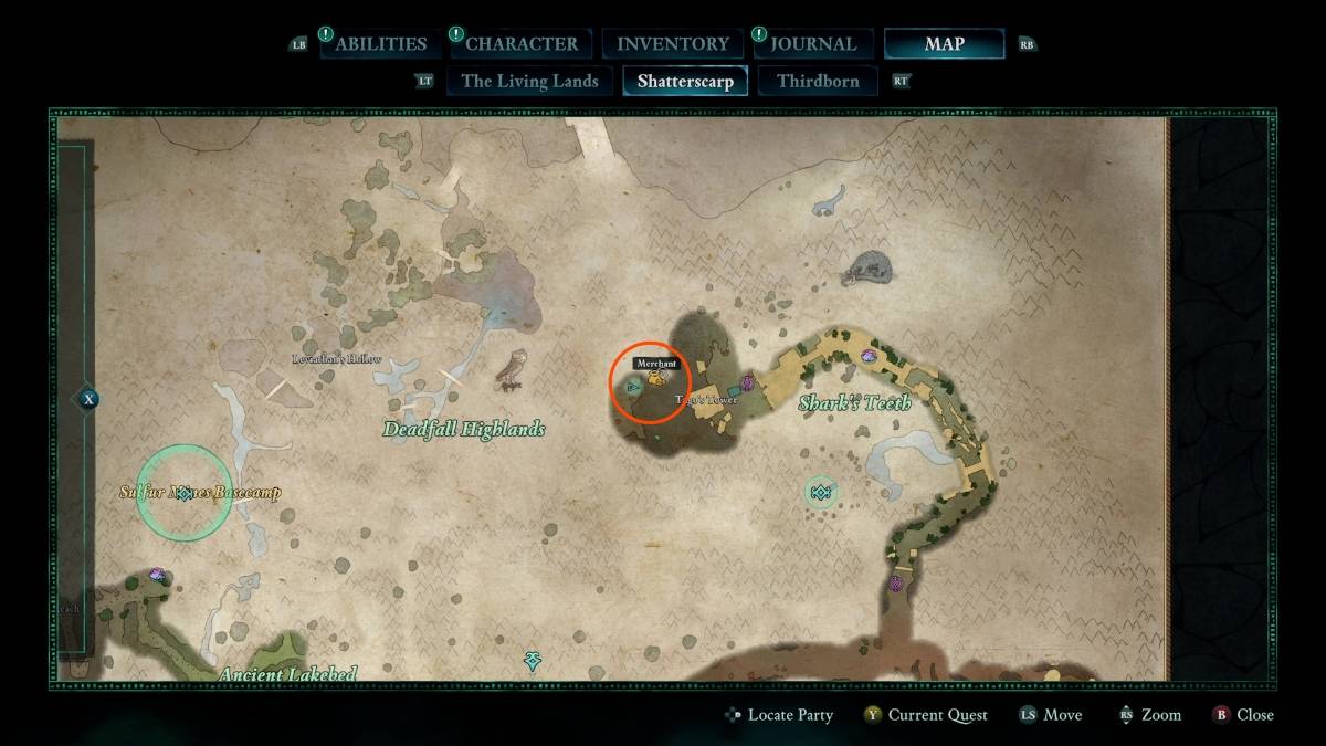 The Avowed map location of the Robe of the Arcane cheater Treasure Map