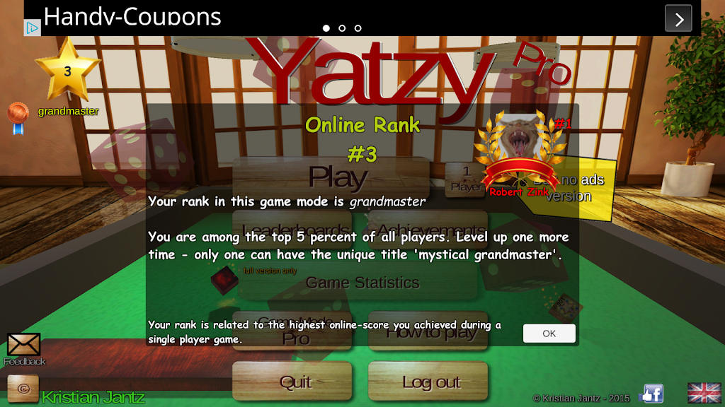 Yatzy 3D 스크린샷 1