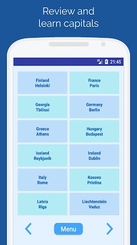 Capitals of the countries Quiz स्क्रीनशॉट 2