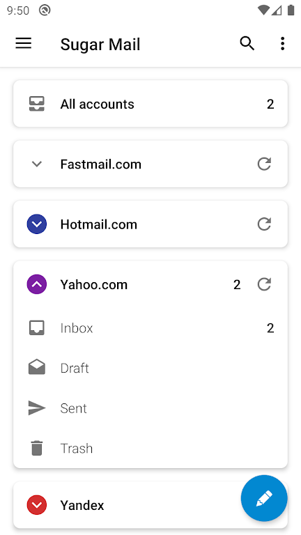 Sugar Mail email app Screenshot 1